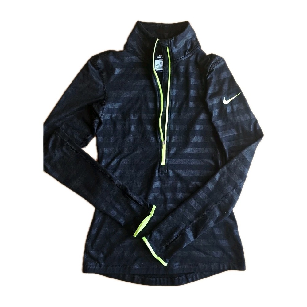 Nike PRO Womans Half-Zip Training Dri Fit Neon Black Running Atheticwear XS